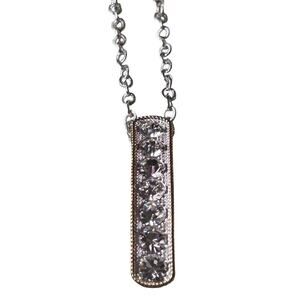 Montana Silversmiths Rhinestone Silver Rectangle Necklace Dressy Classy